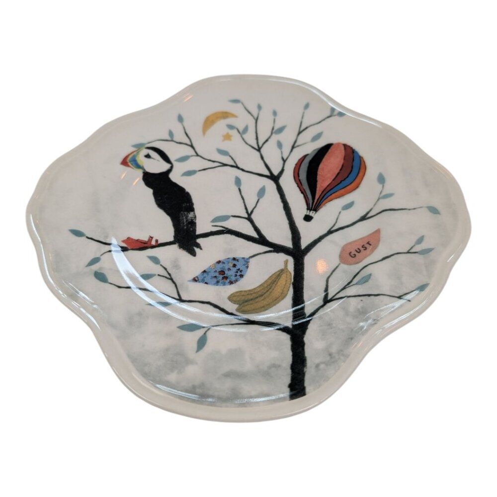 Anthropologie Rebecca Rebouche Curious Deciduous "Proud Puffin" Plate - Picture 3 of 4